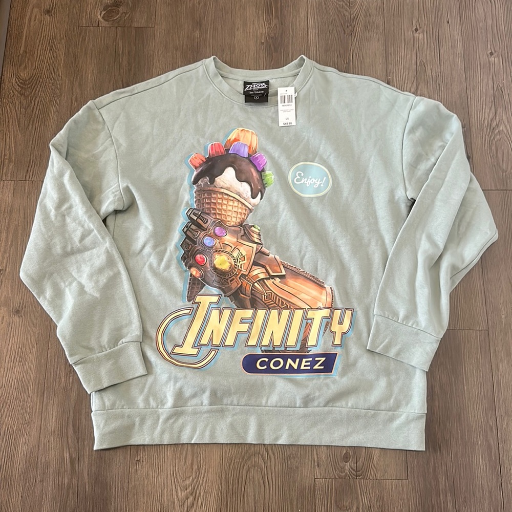 Her Universe Thor Love and Tinder Infinity Conez Crew Neck Sweatshirt